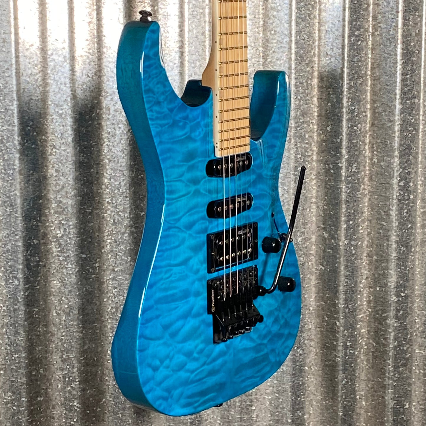 ESP LTD MH-203QM See Thru Blue Quilt Top Guitar MH203QMSTB #0262 Used