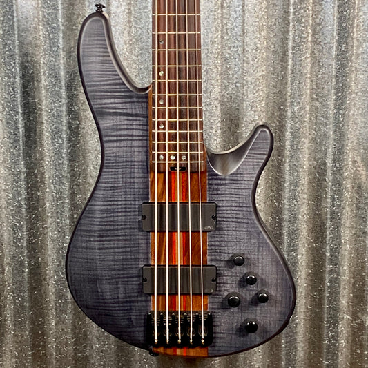 Schecter Charles Berthoud CB-5 See Through Black Satin EMG 5 String Bass #2510