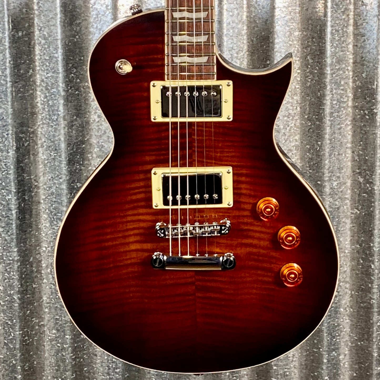 ESP LTD EC-256 Flame Dark Brown Sunburst Guitar LEC256FMDBSB #0525 Used