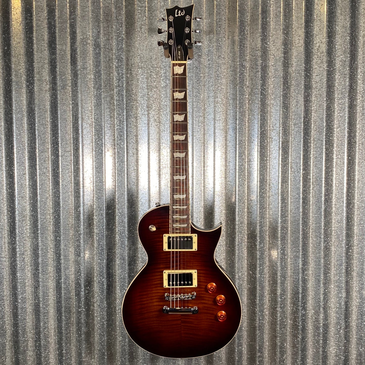 ESP LTD EC-256 Flame Dark Brown Sunburst Guitar LEC256FMDBSB #0525 Used