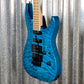 ESP LTD MH-203QM See Thru Blue Quilt Top Guitar MH203QMSTB #0100 Used
