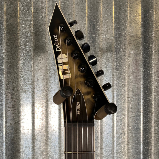 ESP LTD M-1001 Neck Thru Quilt Top Charcoal Burst EMG LM1001NTQMCHB #0448 Used