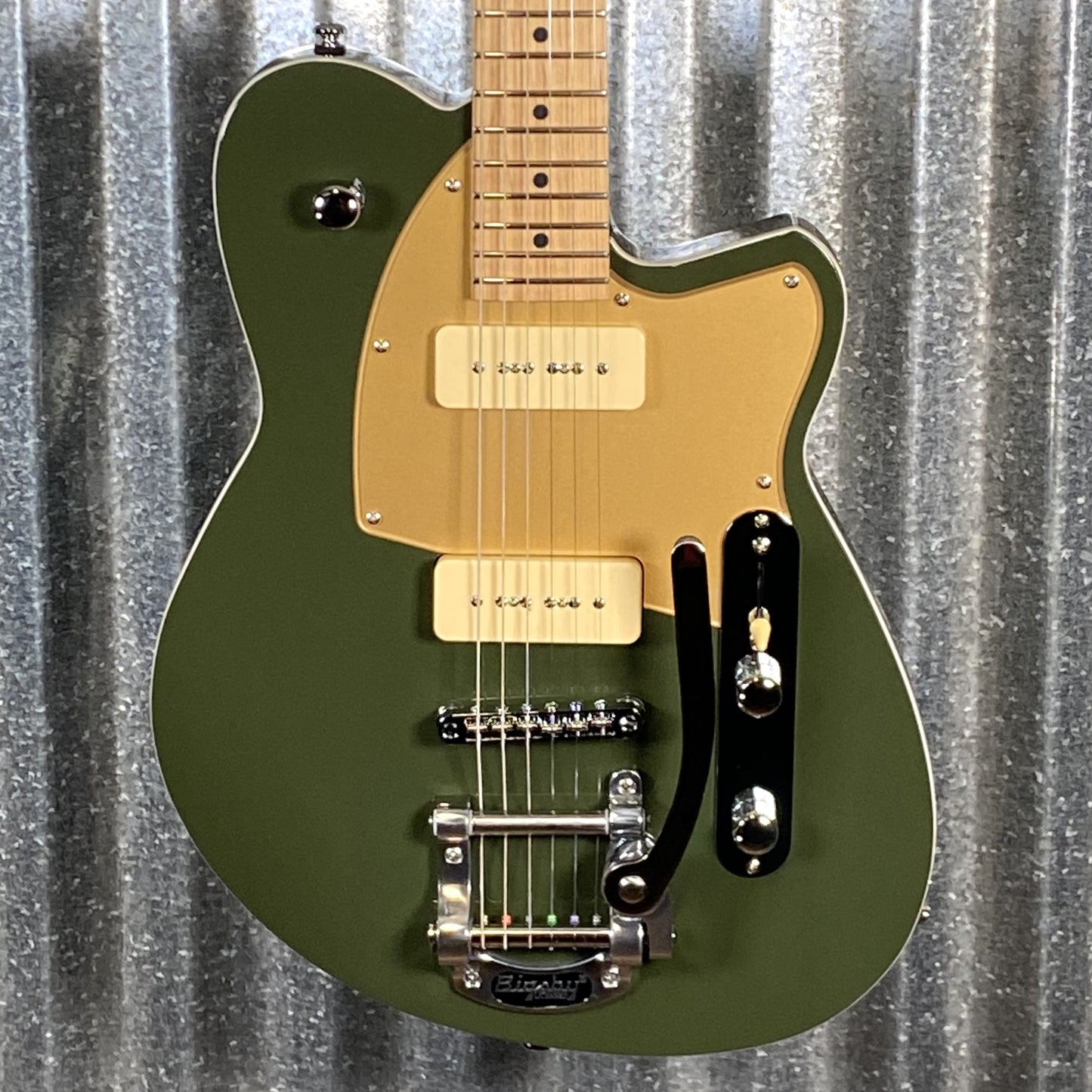 Reverend Charger 290 Bigsby Army Green Guitar Used