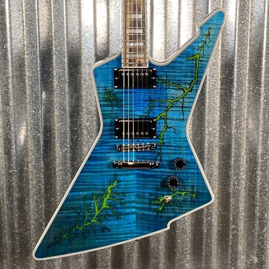 Schecter E-1 Electro-Resin Transparent Blue Seymour Duncan Guitar Used