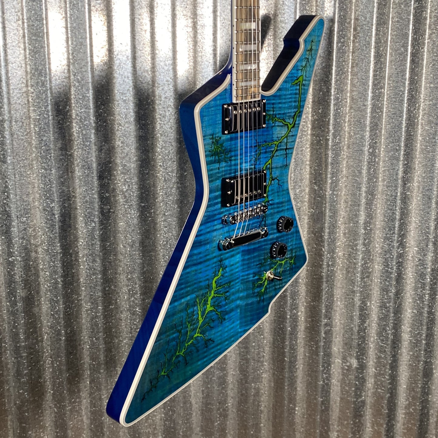 Schecter E-1 Electro-Resin Transparent Blue Seymour Duncan Guitar Used