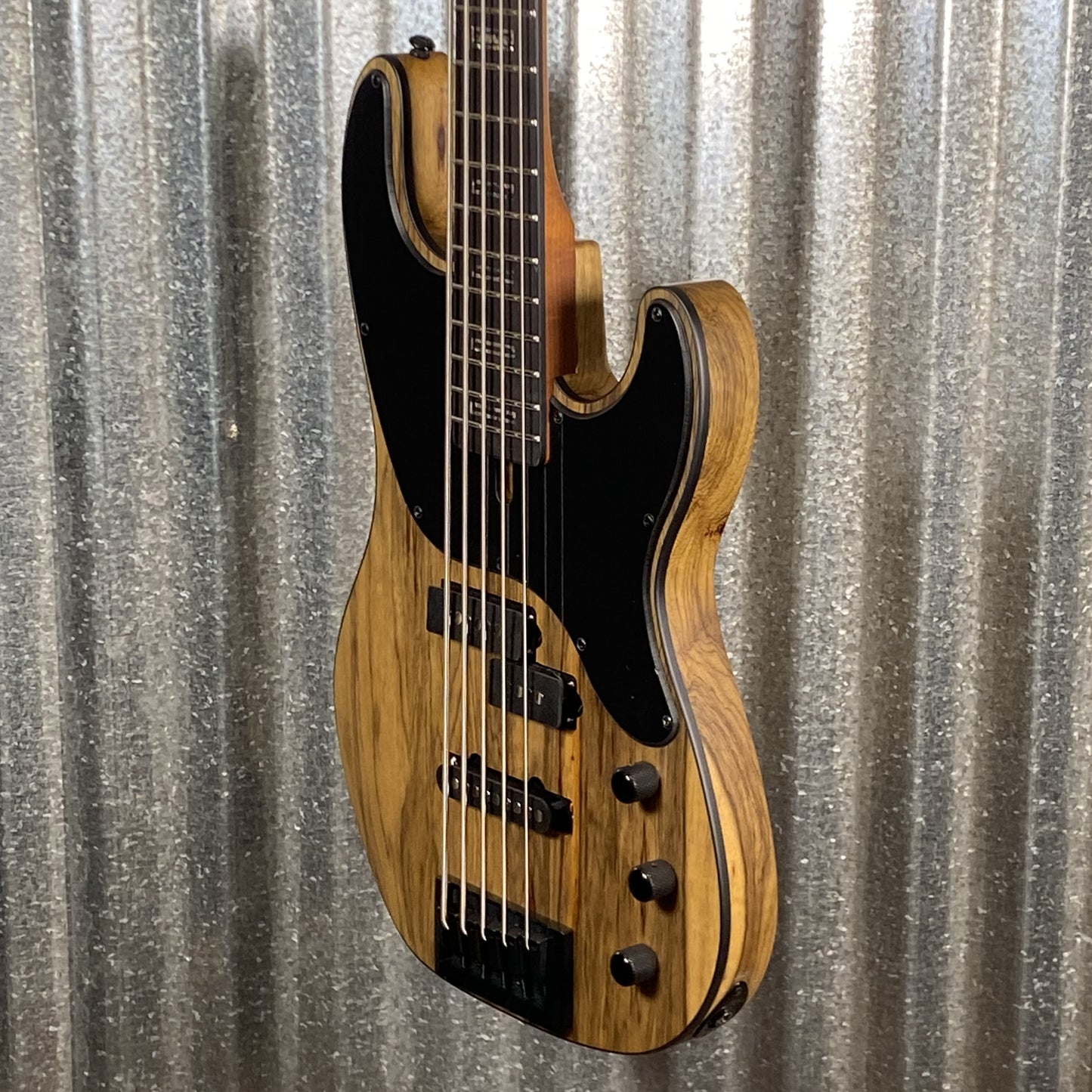 Schecter Model-T 5 Exotic 5 String Bass Natural Satin Black Limba Used