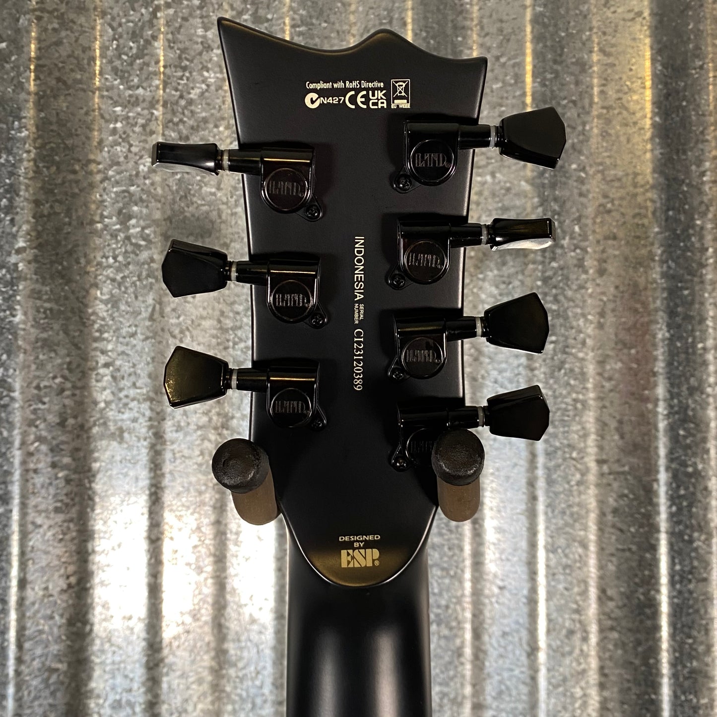 ESP LTD EC-257 Eclipse 7 String Black Satin Guitar LEC257BLKS #0389 Used