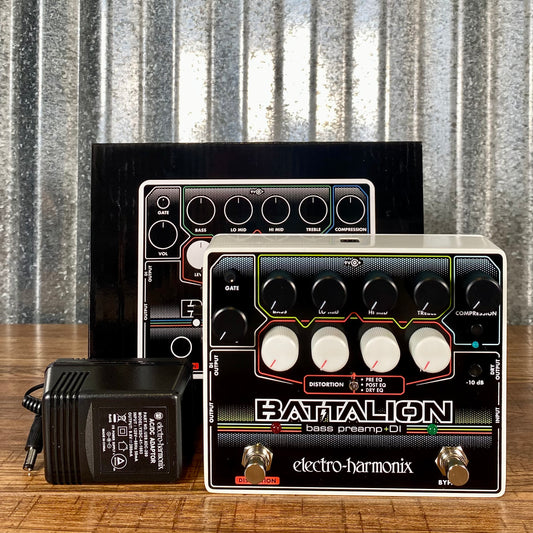 Electro-Harmonix EXH Battalion Bass Preamp EQ Noise Gate DI & Distortion Effect Pedal Demo