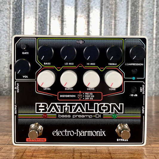 Electro-Harmonix EXH Battalion Bass Preamp EQ Noise Gate DI & Distortion Effect Pedal Demo