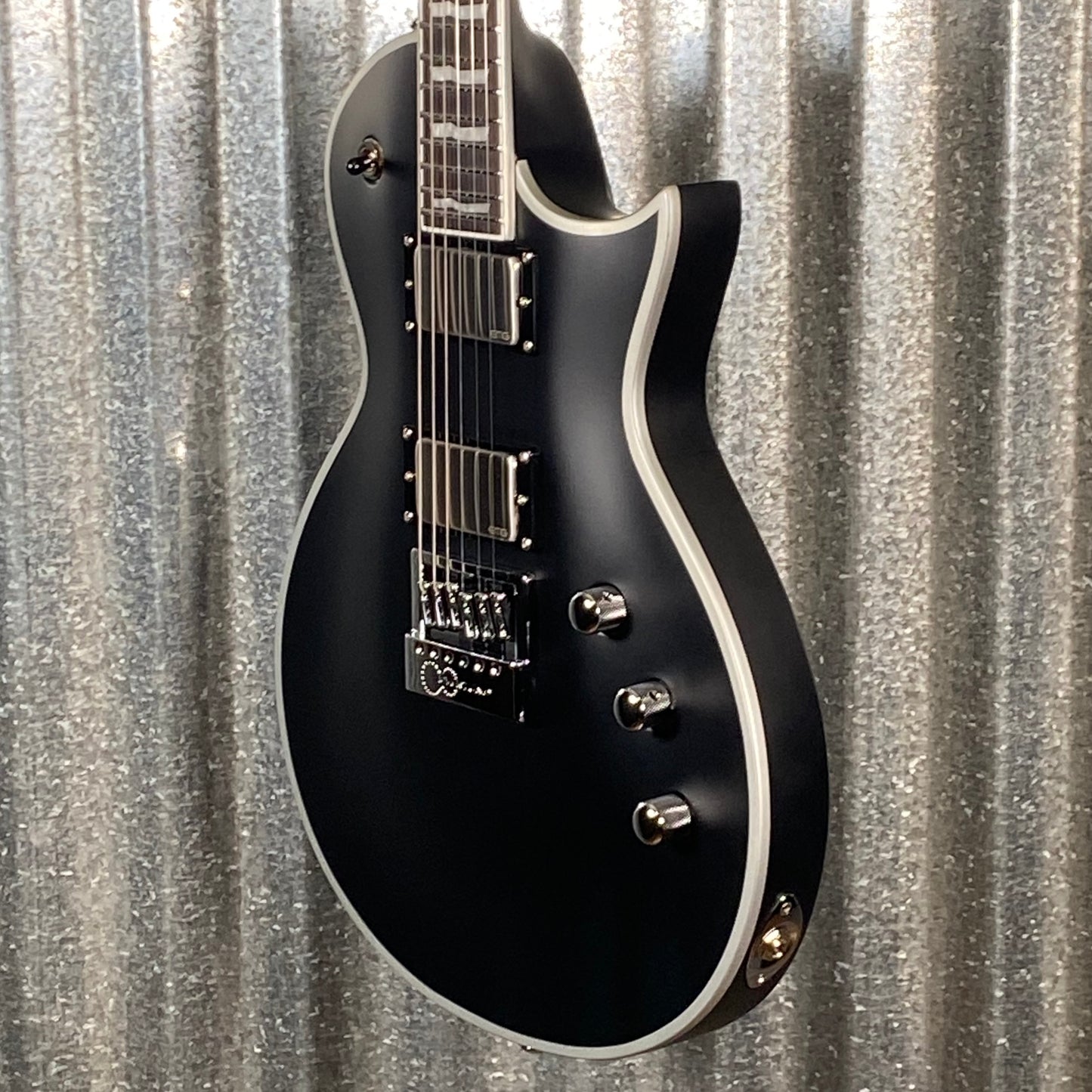 ESP LTD EC-1000 Evertune Bold Binding Black Satin Guitar LEC1000ETBBBLKS #0087 Used