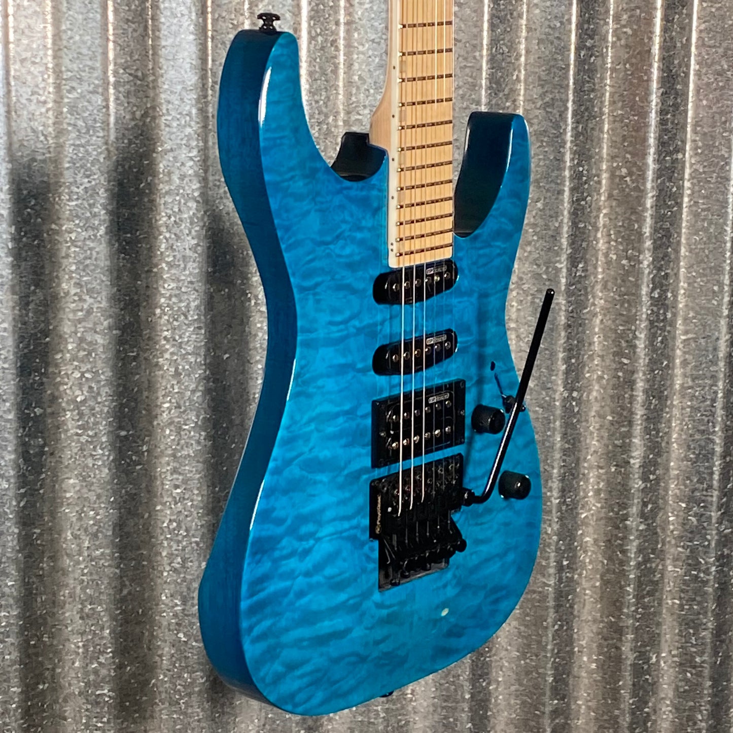 ESP LTD MH-203QM See Thru Blue Quilt Top Guitar MH203QMSTB #0106 Used