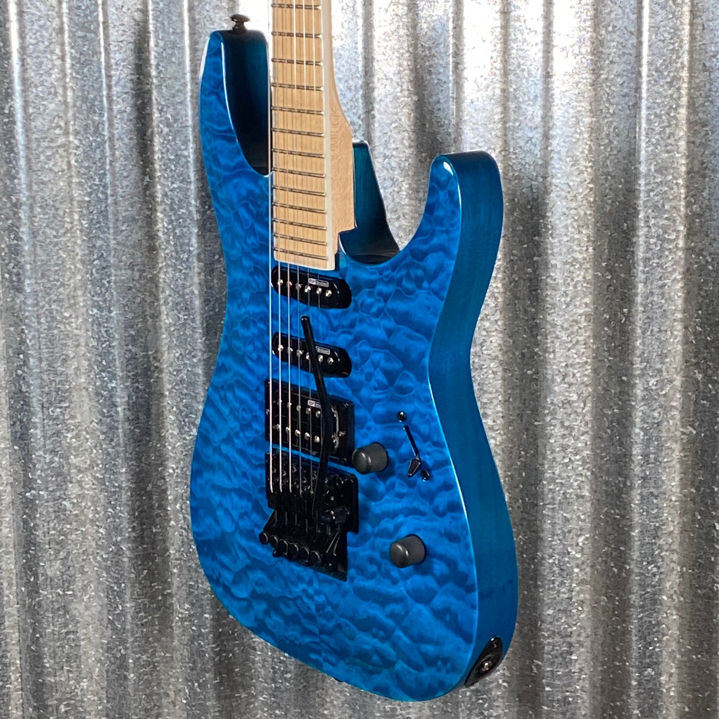 ESP LTD MH-203QM See Thru Blue Quilt Top Guitar MH203QMSTB #2634 Used