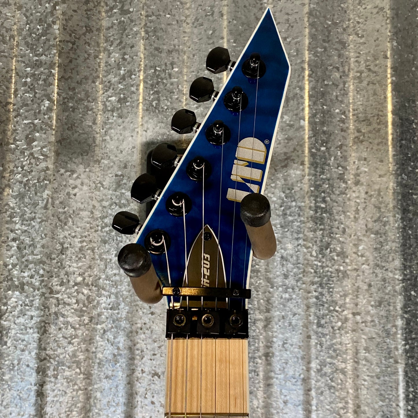 ESP LTD MH-203QM See Thru Blue Quilt Top Guitar MH203QMSTB #2634 Used