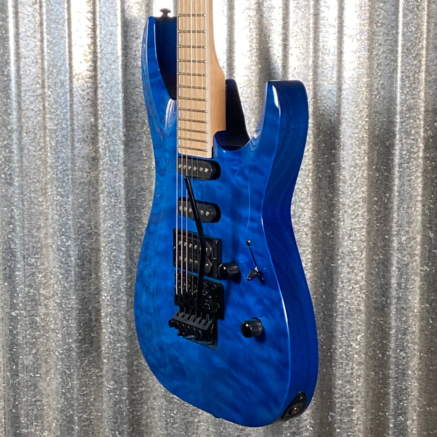 ESP LTD MH-203QM See Thru Blue Quilt Top Guitar MH203QMSTB #0337 Used