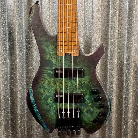 Cort Artisan Series Space Headless 5 String Bass Star Dust Green SPACE5SDG & Bag #4272