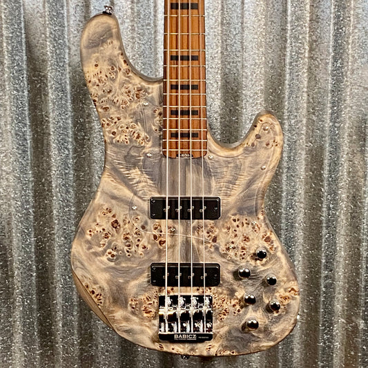 Cort GB Modern 4 String Bass Open Pore Charcoal Gray Burl GBMODERN4OPCG & Bag #4920