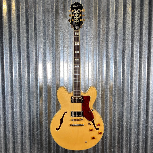Epiphone Sheraton II Natural Semi Hollow Body Guitar & Case 2014 #0502 Used