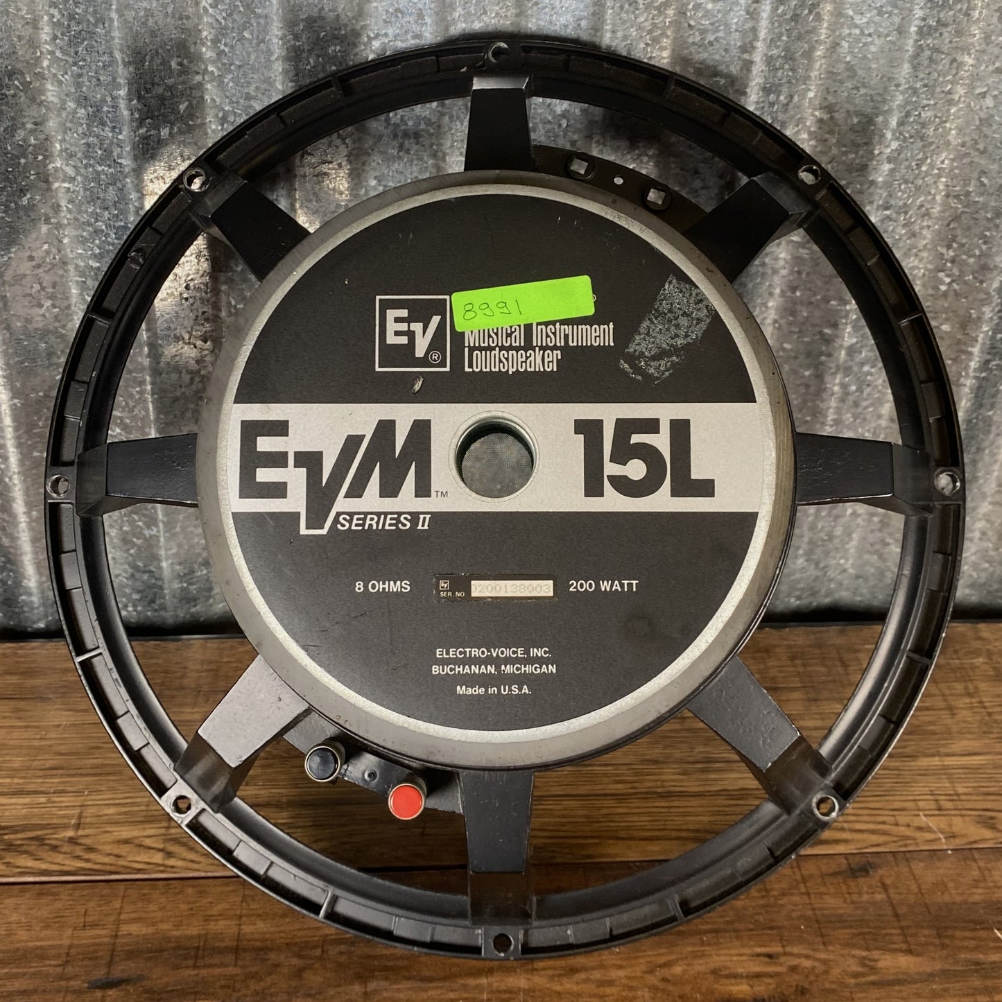 Electro-Voice EVM-15L 15" 400 Watt 8 Ohm Bass Woofer Speaker Frame Only Used