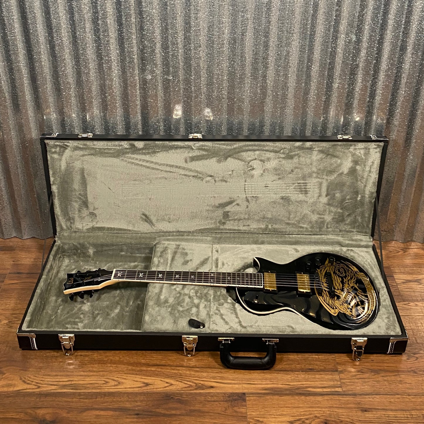 ESP LTD Will Adler Warbird Black & Gold Guitar & Case LWAWARBIRDBLKG #1513 Used