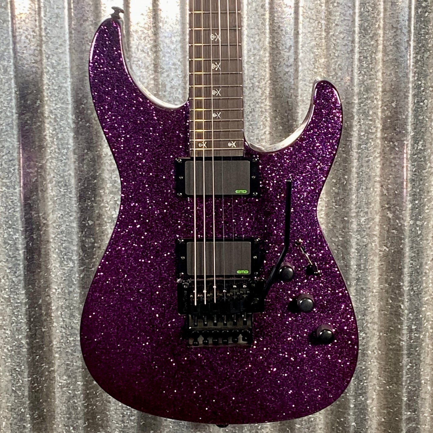 ESP LTD KH-602 Kirk Hammett Purple Sparkle EMG Guitar & Case KH602PSP #0942 Used