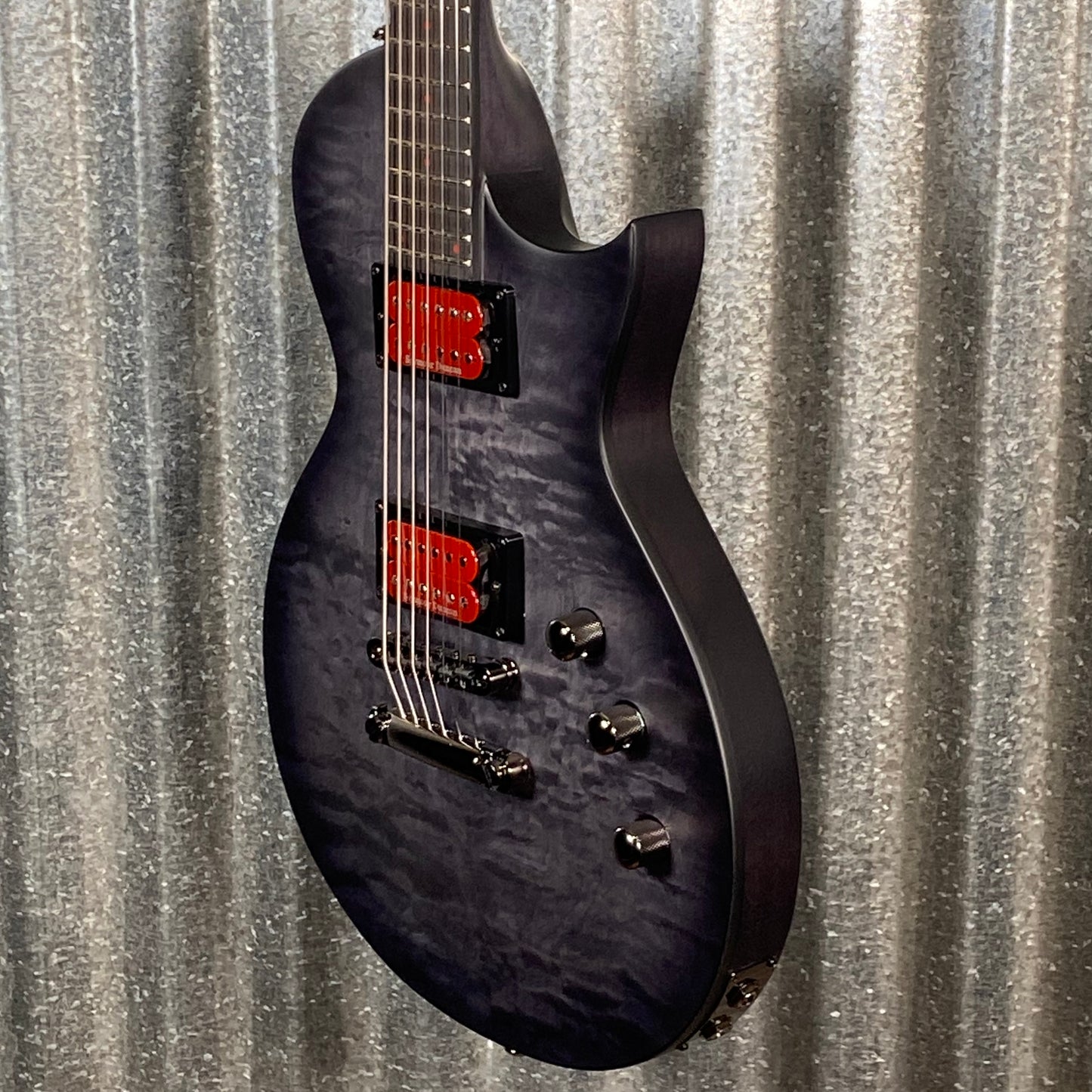 ESP LTD BB-600B Ben Burnley Baritone Quilt Top See Through Black Satin Guitar & Case #0403 Used