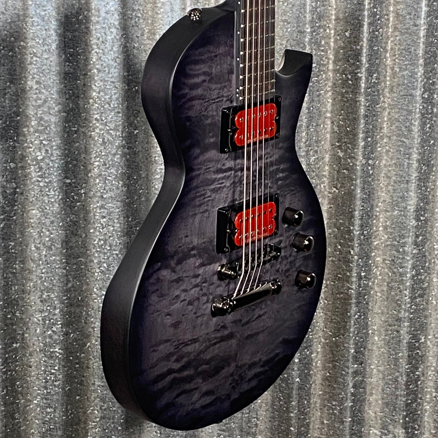 ESP LTD BB-600B Ben Burnley Baritone Quilt Top See Through Black Satin Guitar & Case #0403 Used