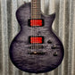 ESP LTD BB-600B Ben Burnley Baritone Quilt Top See Through Black Satin Guitar & Case #0403 Used