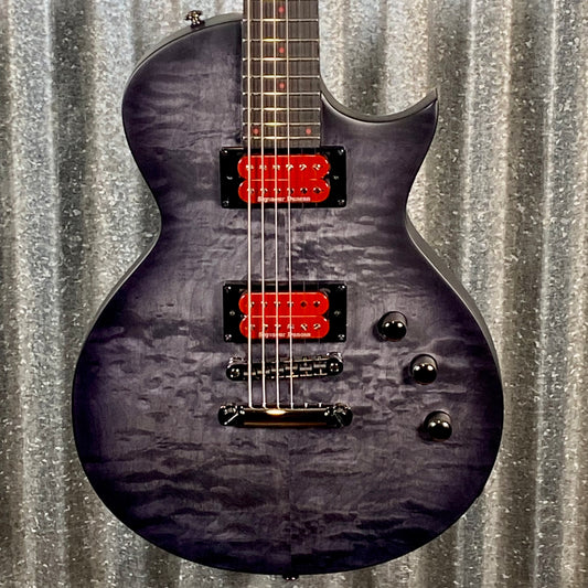 ESP LTD BB-600B Ben Burnley Baritone Quilt Top See Through Black Satin Guitar & Case #0403 Used