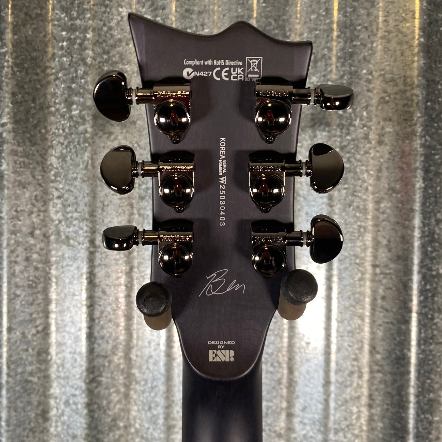 ESP LTD BB-600B Ben Burnley Baritone Quilt Top See Through Black Satin Guitar & Case #0403 Used