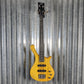 Glarry GW101 Short Scale 4 String Bass Yellow Satin & Bag #1111 Used