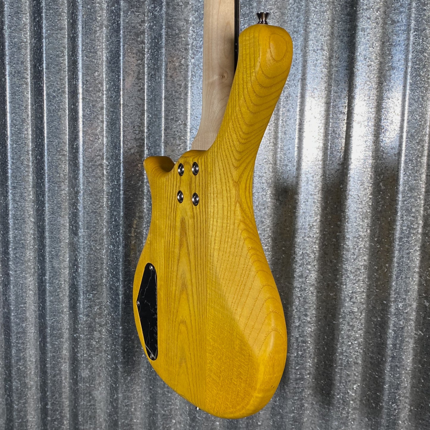 Glarry GW101 Short Scale 4 String Bass Yellow Satin & Bag #1111 Used