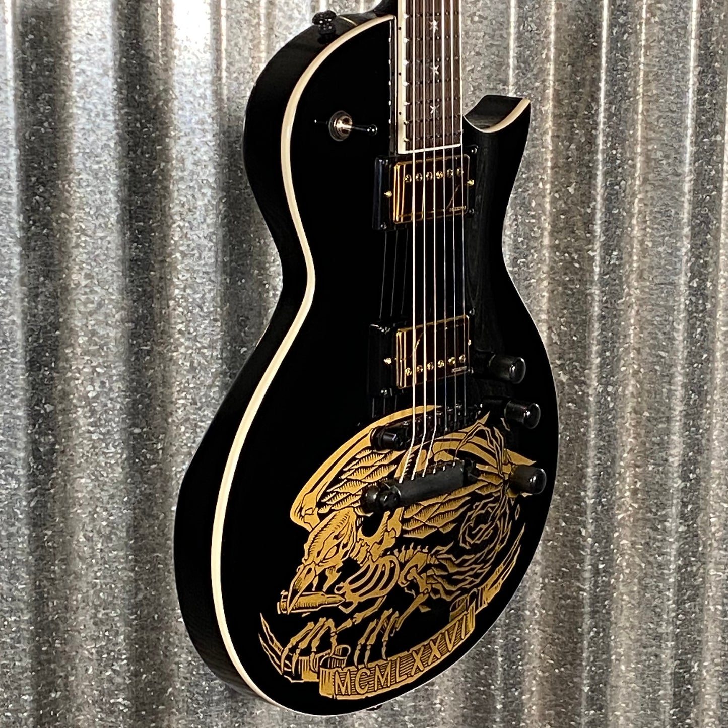 ESP LTD Will Adler Warbird Black & Gold Guitar & Case LWAWARBIRDBLKG #1669 Used