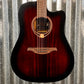 LAG Guitars T70DCE-B&B Black Brown Dreadnought Cutaway Acoustic Electric Guitar #9397