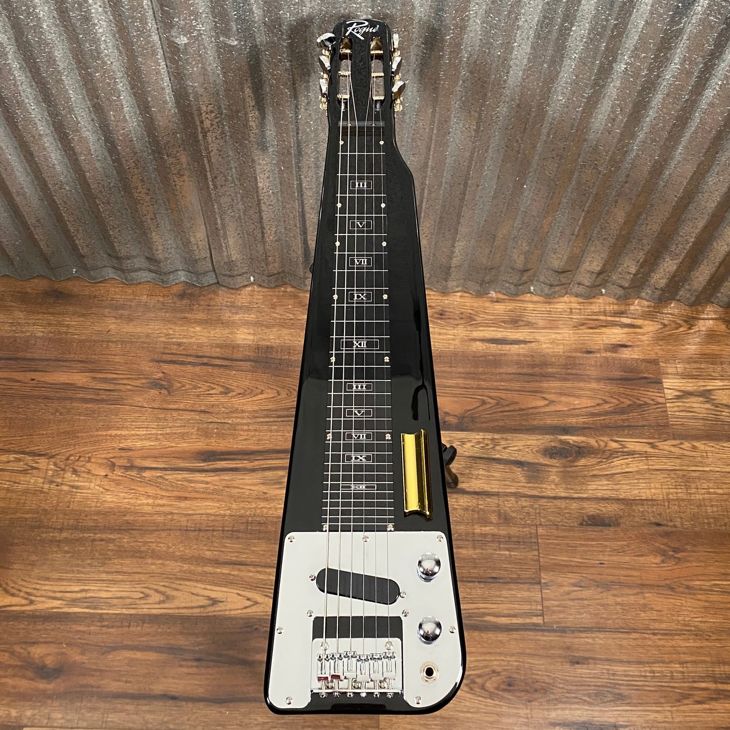 Rogue RLS-1 Lap Steel Guitar & Stand Black Metallic & Bag Used