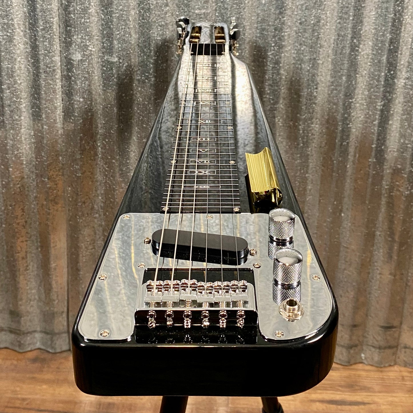 Rogue RLS-1 Lap Steel Guitar & Stand Black Metallic & Bag Used