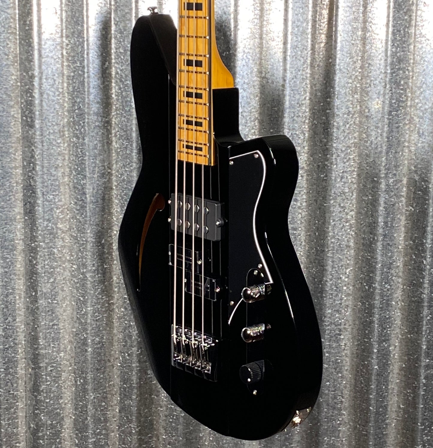 Reverend Guitars Basshouser Fatfish 32 Medium Scale Semi Hollow 4 String Bass Black #69186