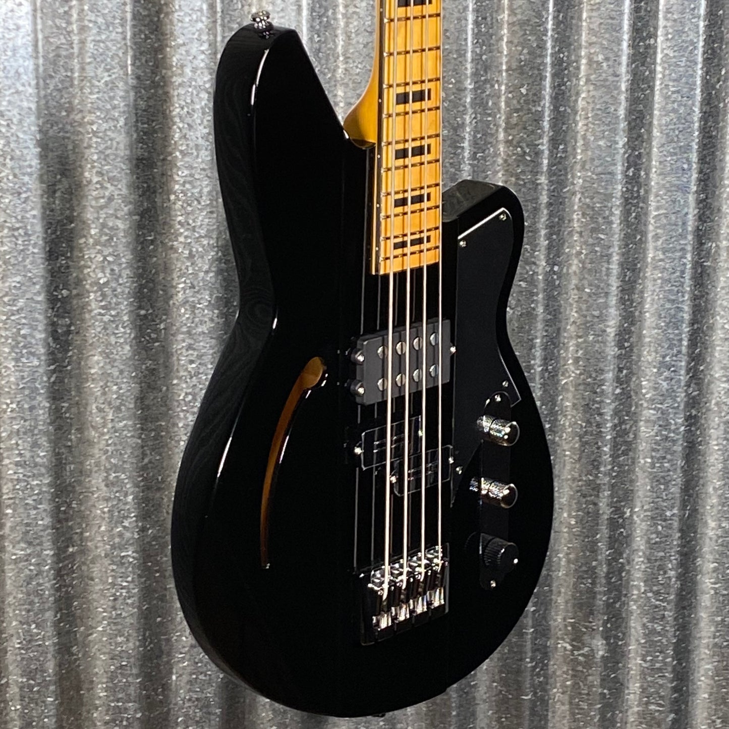 Reverend Guitars Basshouser Fatfish 32 Medium Scale Semi Hollow 4 String Bass Black #69186