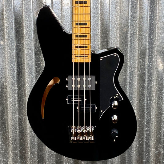Reverend Guitars Basshouser Fatfish 32 Medium Scale Semi Hollow 4 String Bass Black #69186