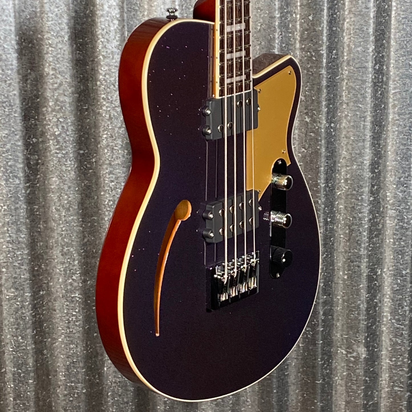 Reverend Linh Le Linhbacker Semi Hollow Short Scale 4 String Bass Purple Sparkle #69201