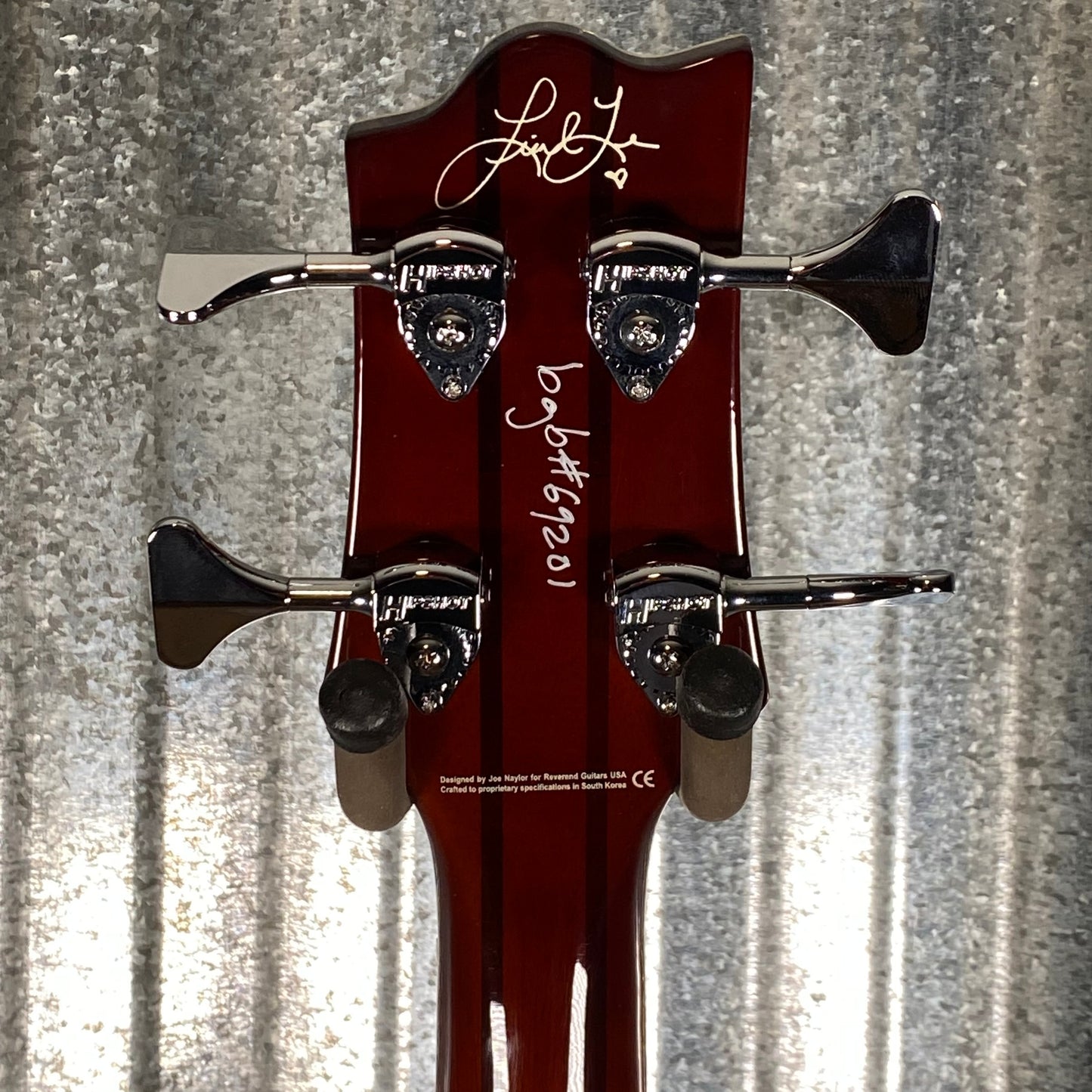 Reverend Linh Le Linhbacker Semi Hollow Short Scale 4 String Bass Purple Sparkle #69201