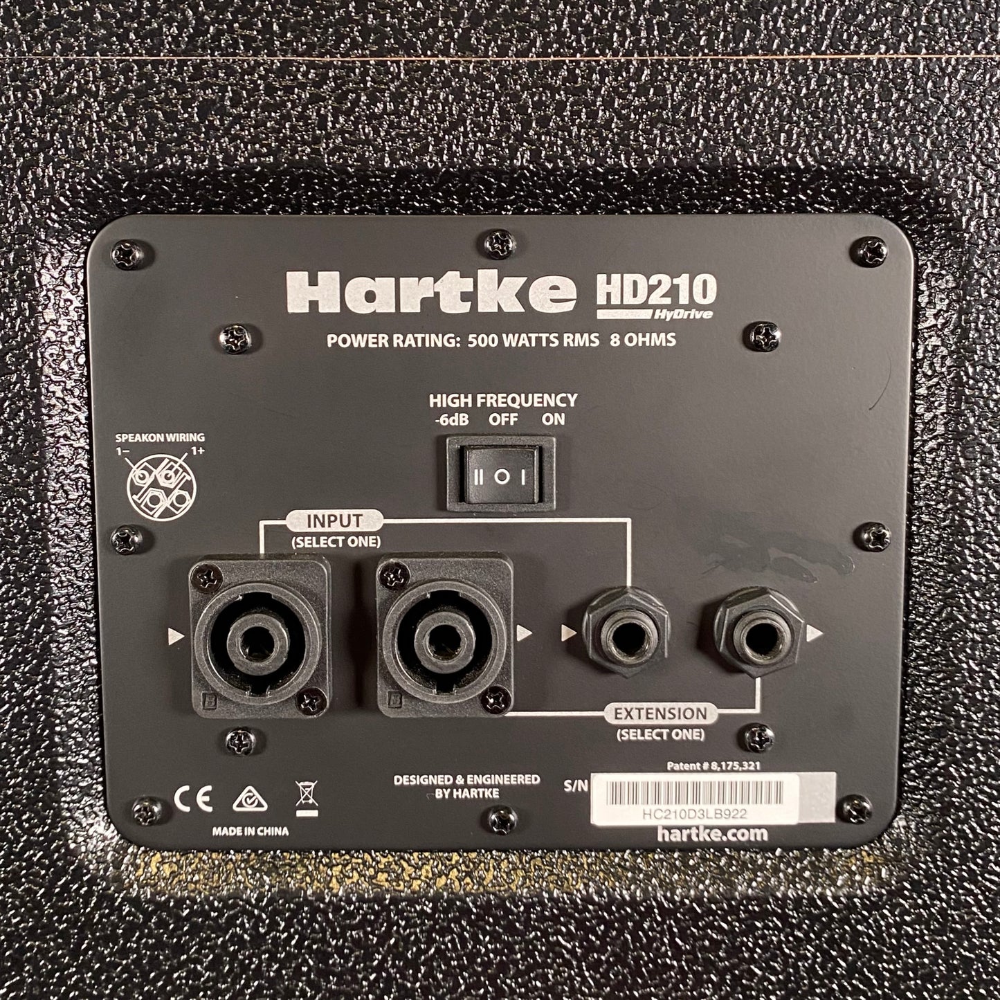 Hartke HD210 2x10" 500 Watt Bass Amp Speaker Cabinet Used