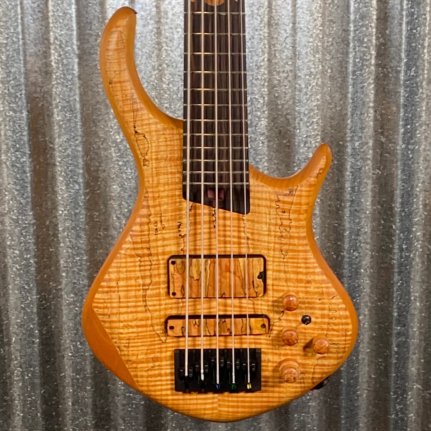Warrior DM5 Dran Michael 5 String Natural Spalted Bass & Case #177 Used
