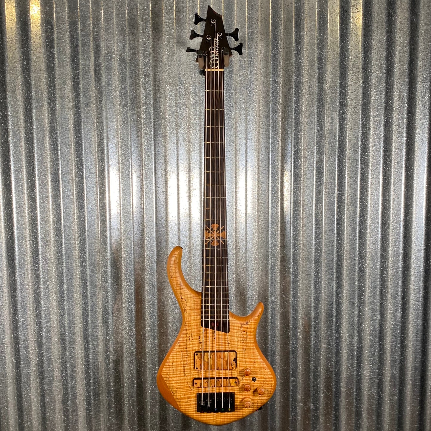 Warrior DM5 Dran Michael 5 String Natural Spalted Bass & Case #177 Used