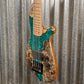 Tom Martinson 5 String Bass Buckeye Burl Aqua Resin Bass & Bag #24 Used
