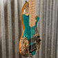 Tom Martinson 5 String Bass Buckeye Burl Aqua Resin Bass & Bag #24 Used