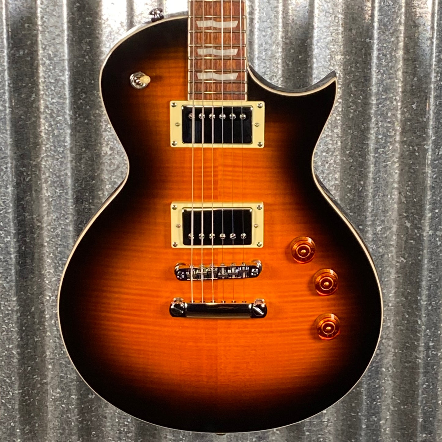 ESP LTD EC-256 Flame Dark Brown Sunburst Guitar LEC256FMDBSB #1322 Used