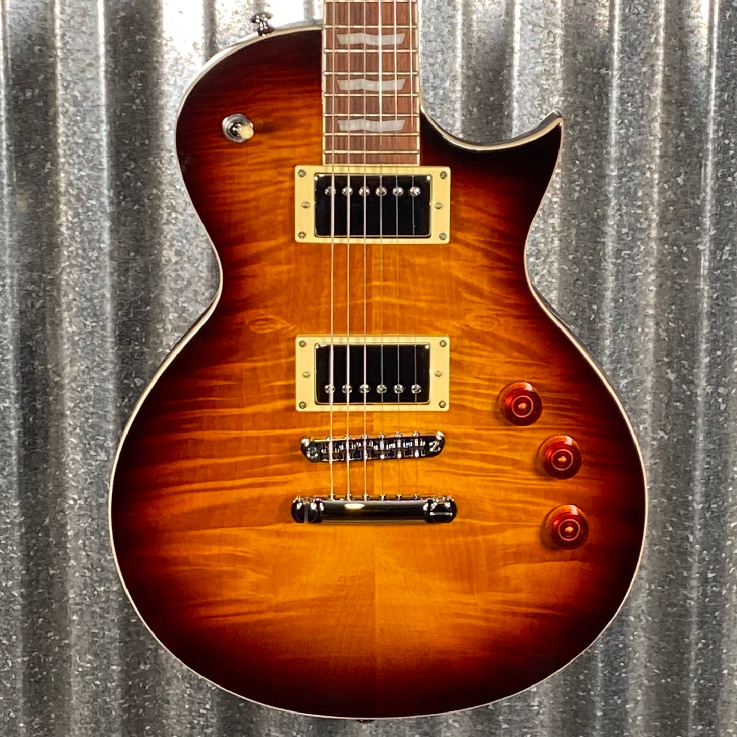 ESP LTD EC-256 Flame Dark Brown Sunburst Guitar LEC256FMDBSB #3721 Used