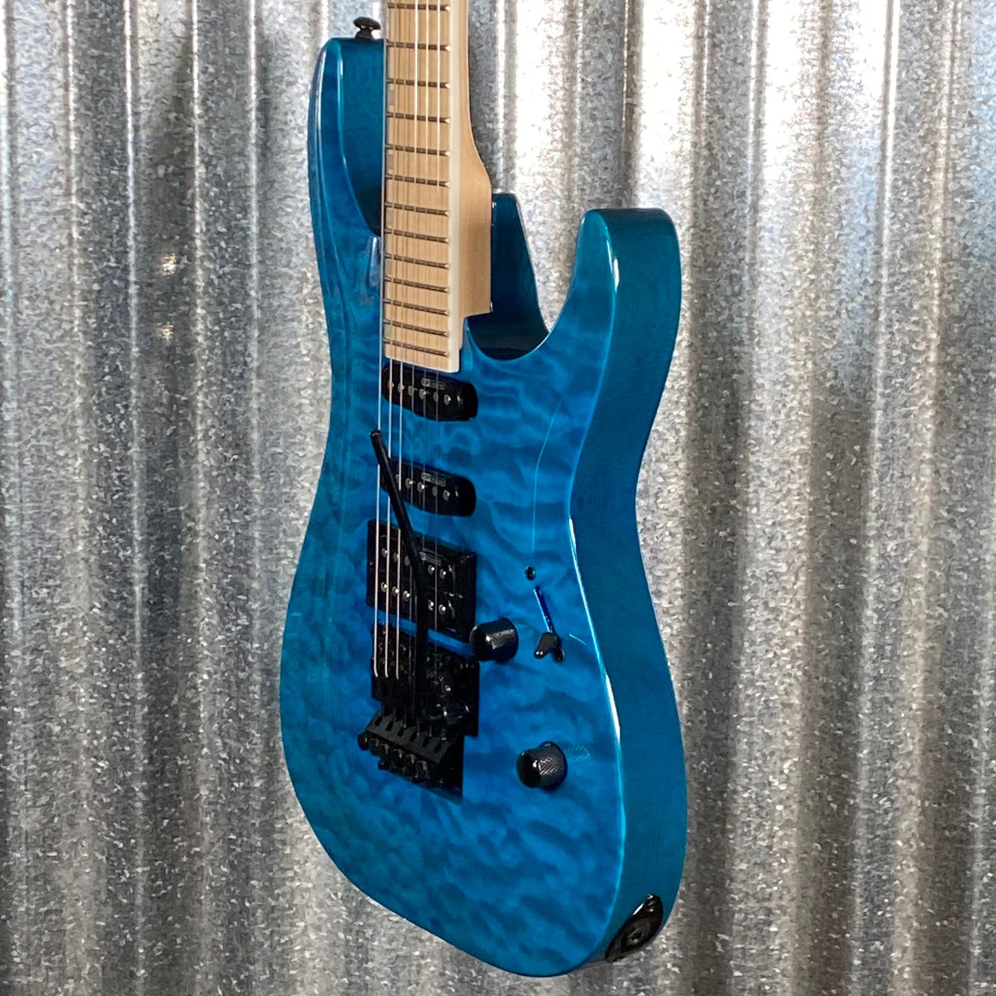 ESP LTD MH-203QM See Thru Blue Quilt Top Guitar MH203QMSTB #2554 Used