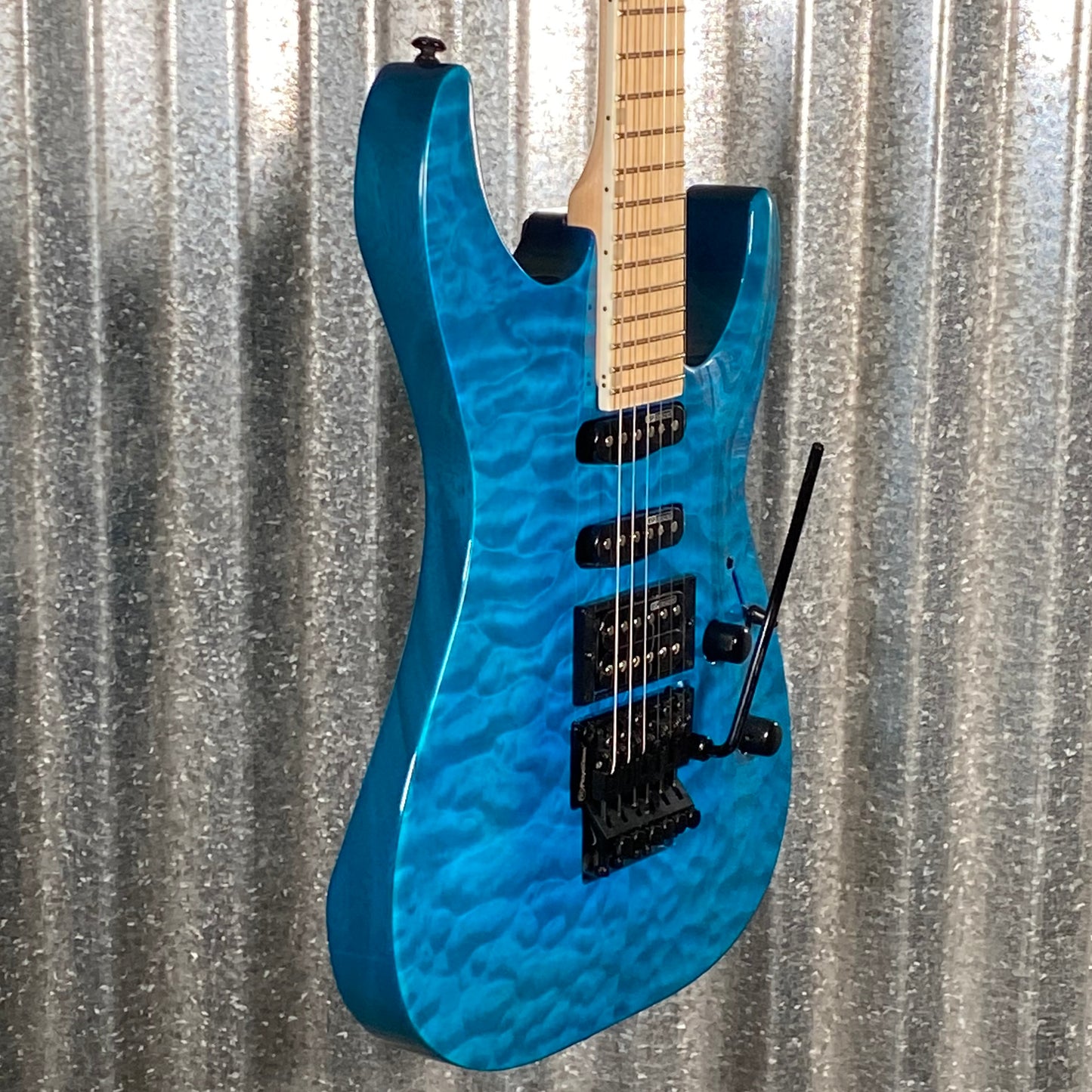 ESP LTD MH-203QM See Thru Blue Quilt Top Guitar MH203QMSTB #2554 Used