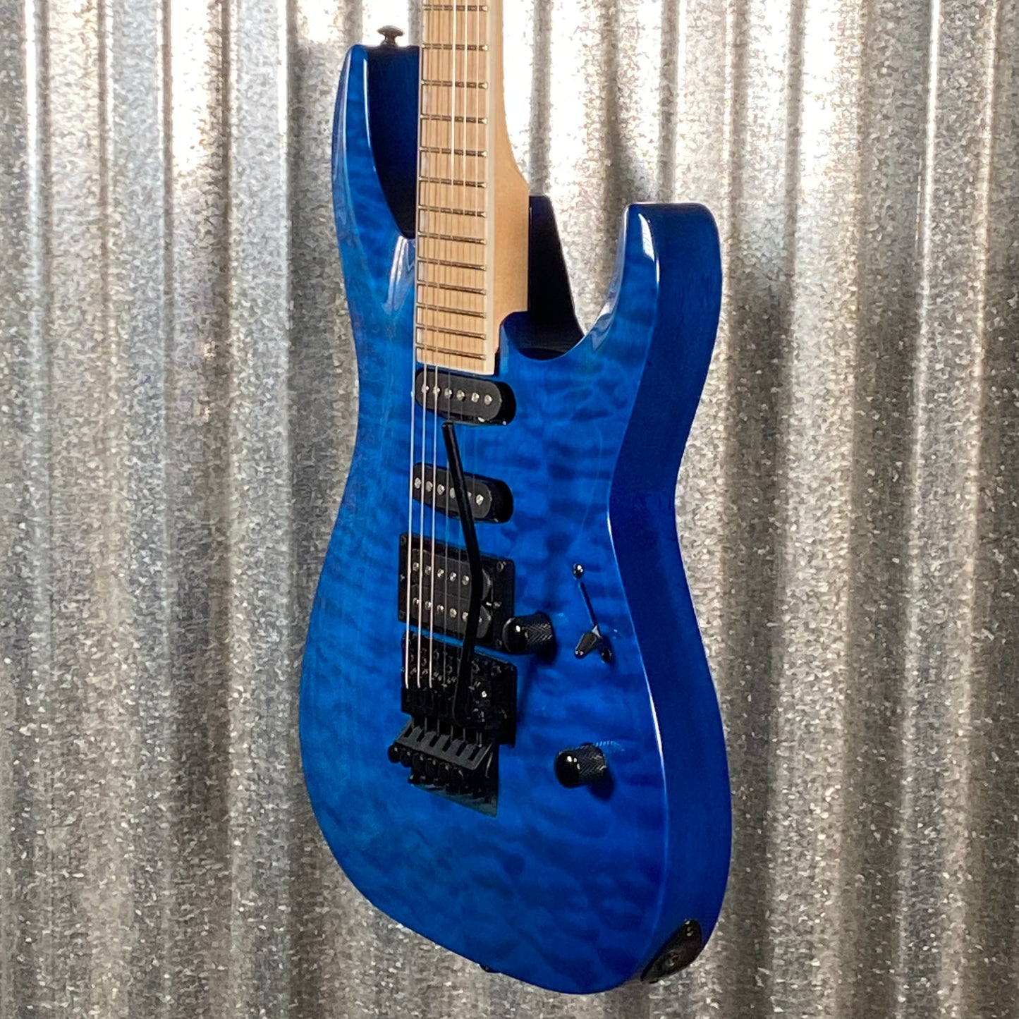 ESP LTD MH-203QM See Thru Blue Quilt Top Guitar MH203QMSTB #0345 Used